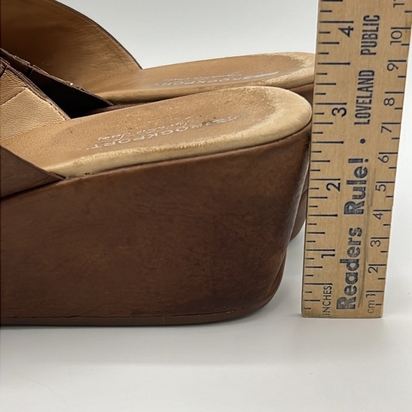 ROCKPORT BROWN LEATHER SIZE 11 WOMENS 3” HEEL SLIDE SANDALS - Picture 5 of 13
